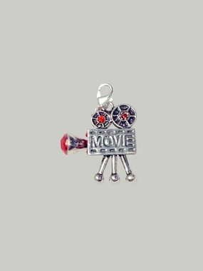 Movie Camera Vintage Style charm w/Lobster clasp Zipper pull, purse, shoe charm